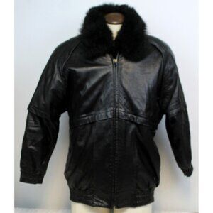 D.A.N.Y Leather Jacket Men Sz M Real New Zealand Opossum Fur Removable Lining